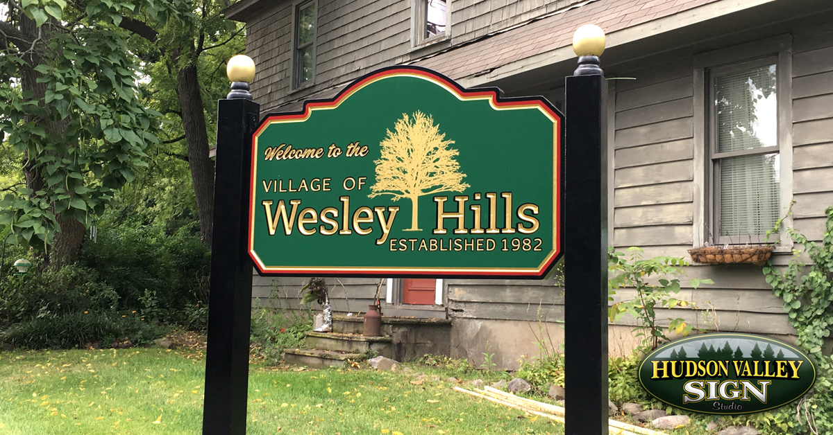 Village of Wesley Hills | Carved Redwood